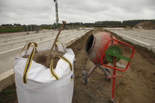 Betonmischer Auf Einem Bauwerk — Stockfoto