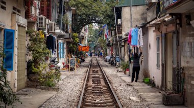 railway in the city, Hanoi, Vietnam