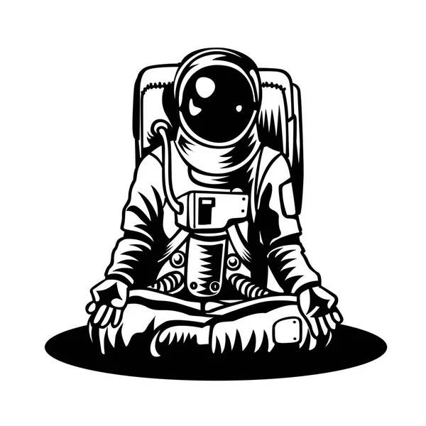 Yoga yaparken vektör astronot