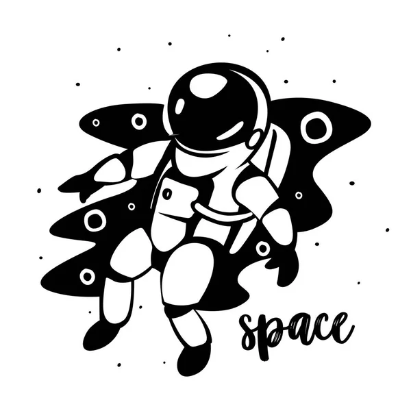 Astronauta w spacewalk. Kosmicznej sztuki, tapeta science-fiction. Piękno kosmosu. — Wektor stockowy