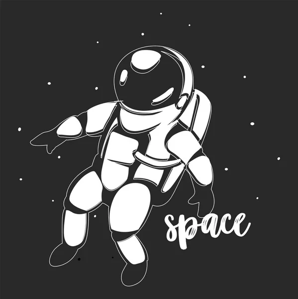 Astronautul în spațiul cosmic vector minimalist modern . — Vector de stoc