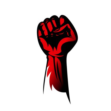 Protesto, vektör çizim dik bir yumruk.