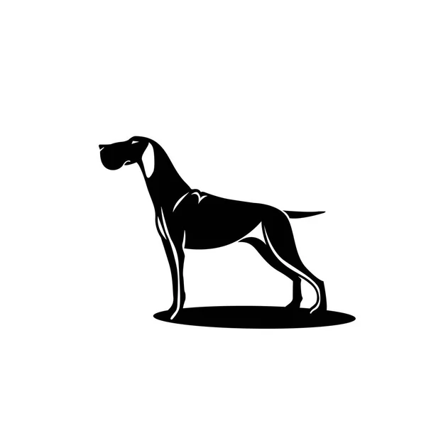 Black Hunting Dog Shadow Vector Illustrator — Stock Vector