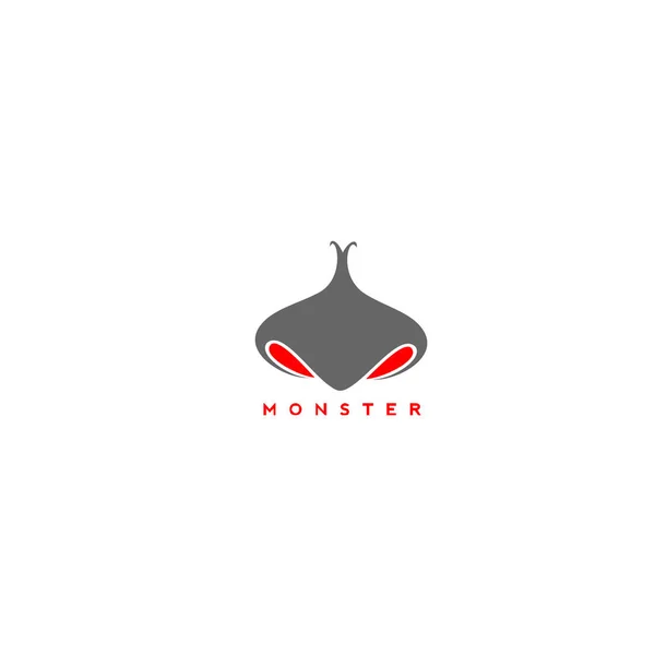 Monster Nose Minimal Icon Pictogram Symbol Vector Illustration — Stock Vector