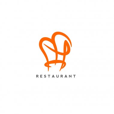 Beyaz arka plan ve topografya ile restorantlar logo.