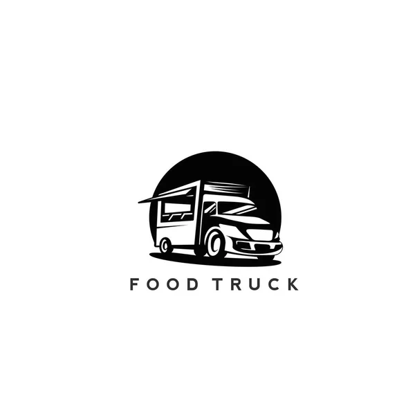 Minimale schwarze Farbe Food Truck Logo Vektor. — Stockvektor