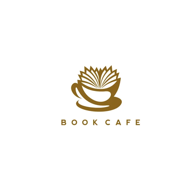 Livro café logotipo modelo ilustração . —  Vetores de Stock