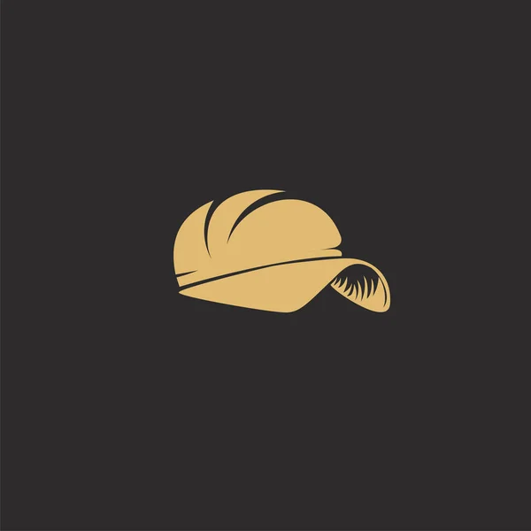 Logo minimale di disegno d'oro rapper cap vettoriale illustrazione . — Vettoriale Stock