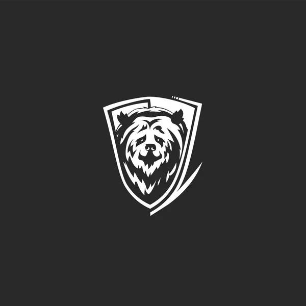 Creative simple bear face logo vector — Stock Vector