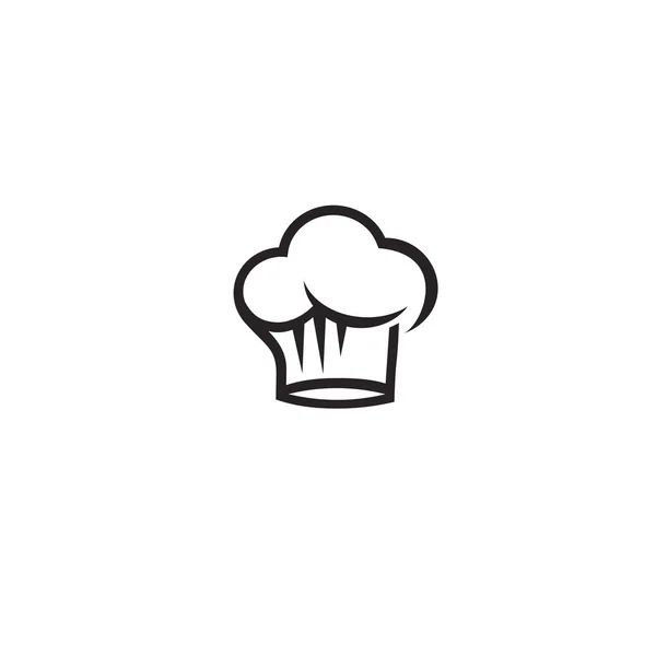 Minimális logó chef fekete kalap vektoros illusztráció — Stock Vector