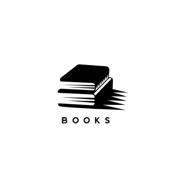 Livros pretos com desenho de ilustração vetorial sombra . —  Vetores de Stock