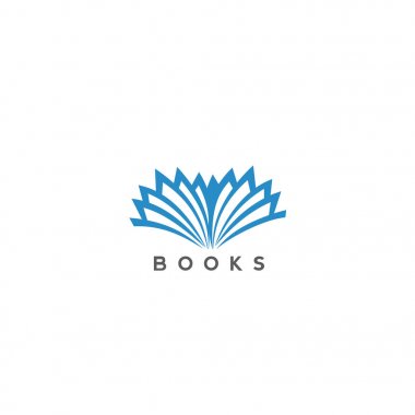 Mavi açık kitap sayfaları vektör çizim.