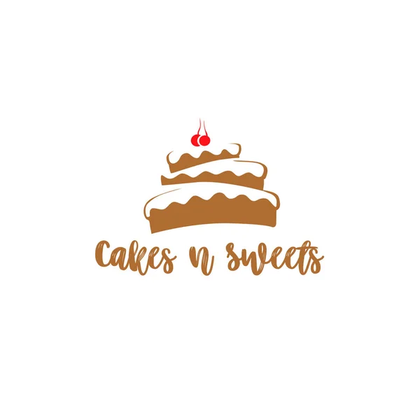 Brown and white cake vector illustration — Stock Vector