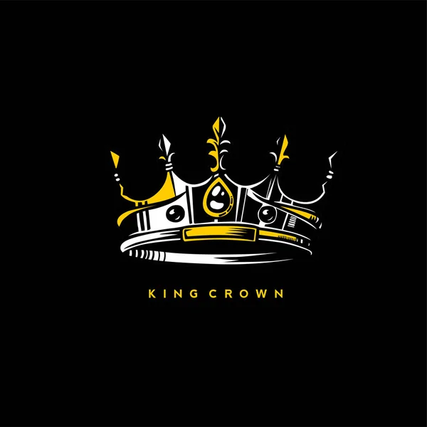 Minimalne logo króla korony ilustracja wektorowa — Wektor stockowy