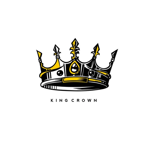 Silver and gold king crown vector illustration. — Stock Vector
