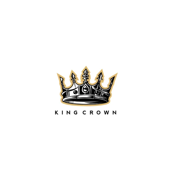 Jaune doré couronne roi logo vectoriel illustration — Image vectorielle