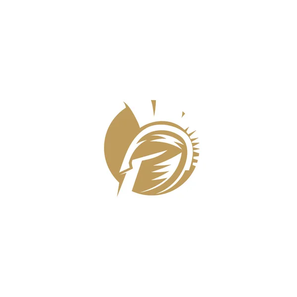 Illustrazione vettoriale del logo spartano sportivo dorato — Vettoriale Stock