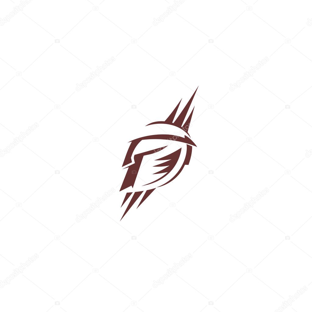 Gladiator spartan logo on white background vector illustration design.