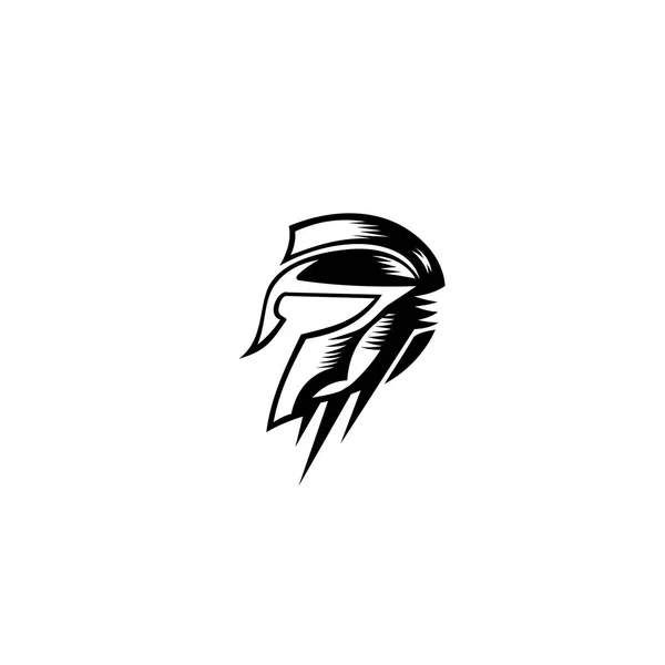 Spartan gladyatör kask Logo şablonu vektör çizim
