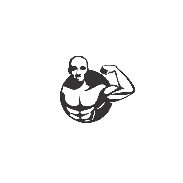 Vücut geliştirme logo vektör çizim — Stok Vektör