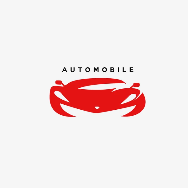 赤い自動車ベクトル図の最小限のロゴ — ストックベクタ