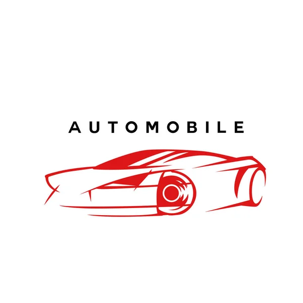 Минимальный логотип красного автомобиля набросок векторной иллюстрации — стоковый вектор