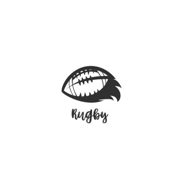 rugby topu simge vektör çizim en az logosu.