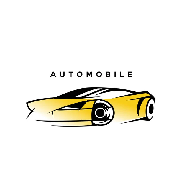 Illustration vectorielle automobile jaune et noire de style moderne — Image vectorielle