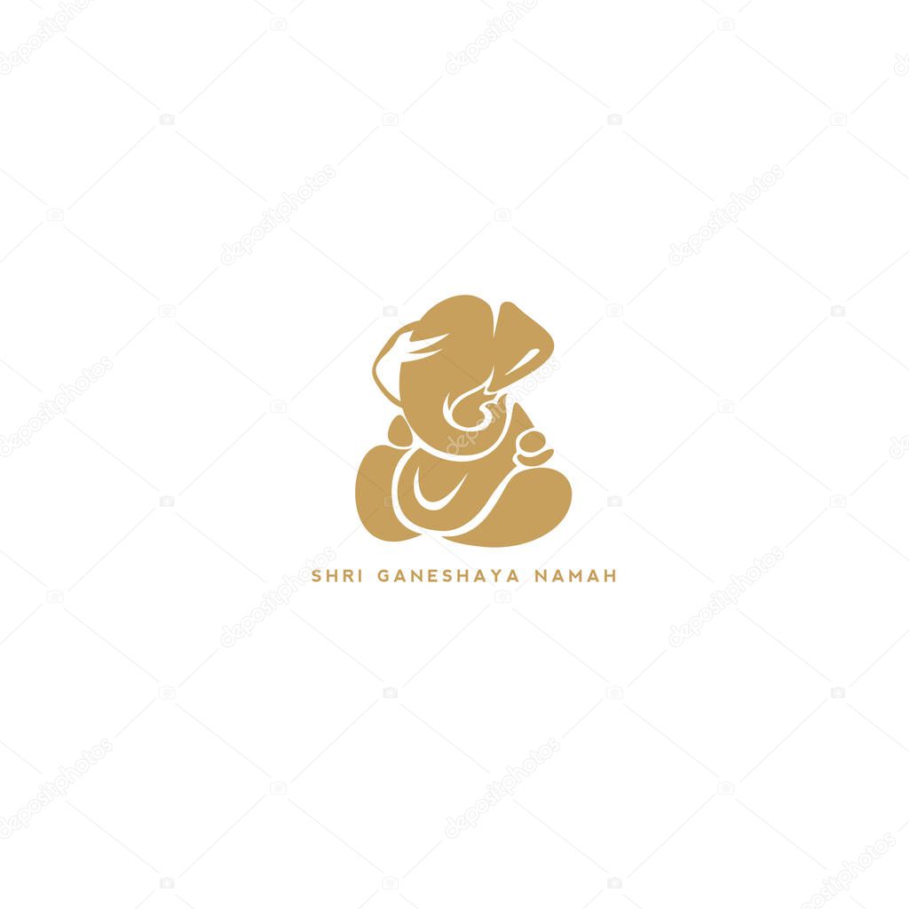 Lord Ganesh on white background vector illustration.