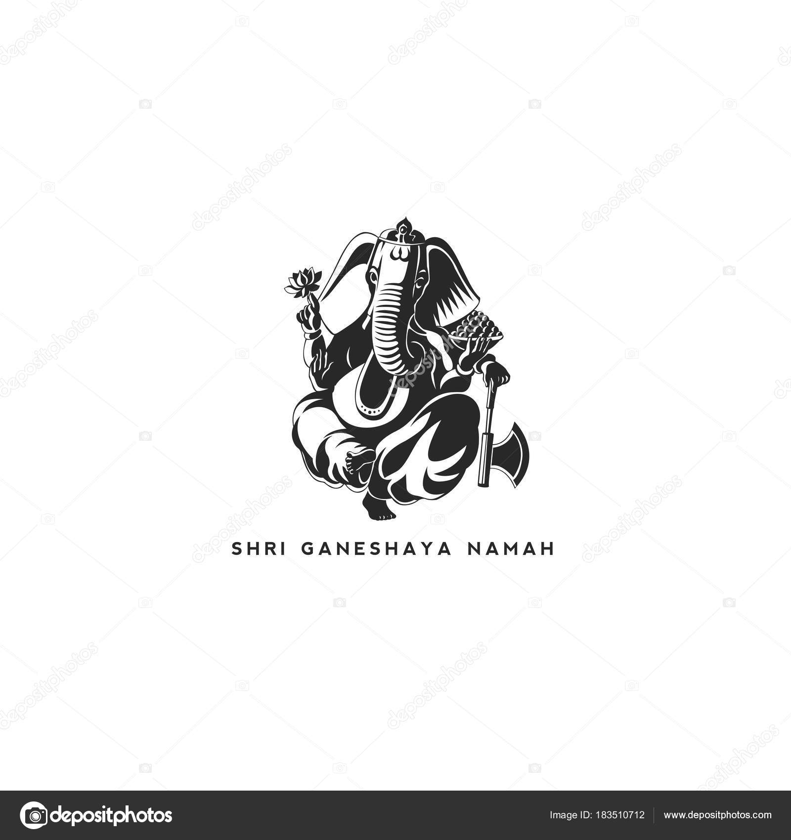 Black lord ganesh vector illustration. Stock Vector Image by ©vicasso  #183510712