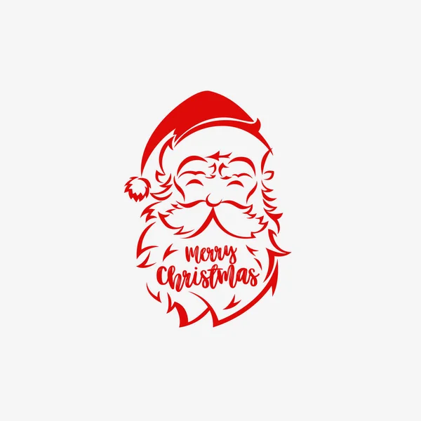 Santa Claus şapka ve sakal logo vektör çizim.