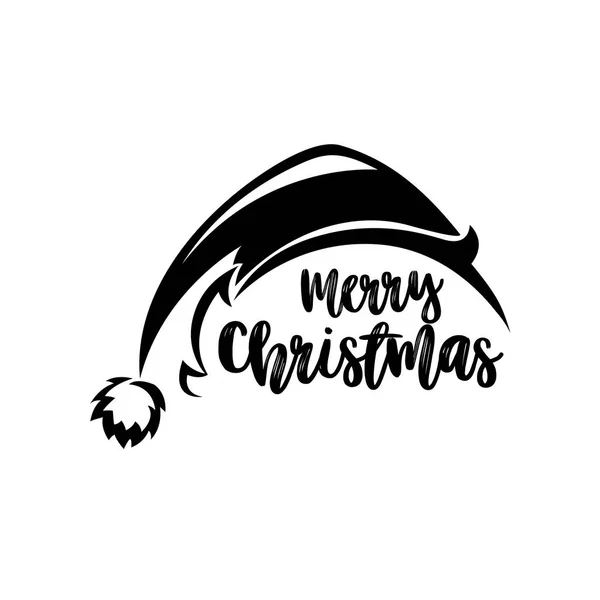 Siyah santa claus şapka vektör çizim.