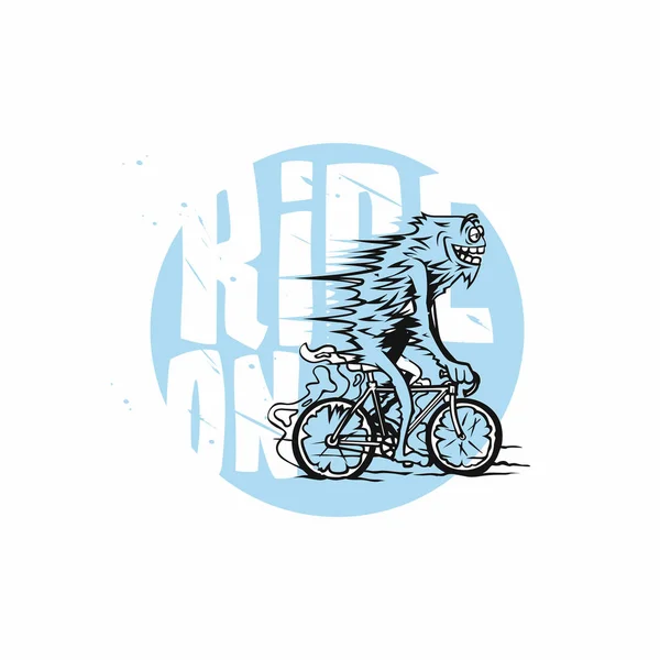 Минимальный логотип езды на велосипедной векторной иллюстрации . — стоковый вектор