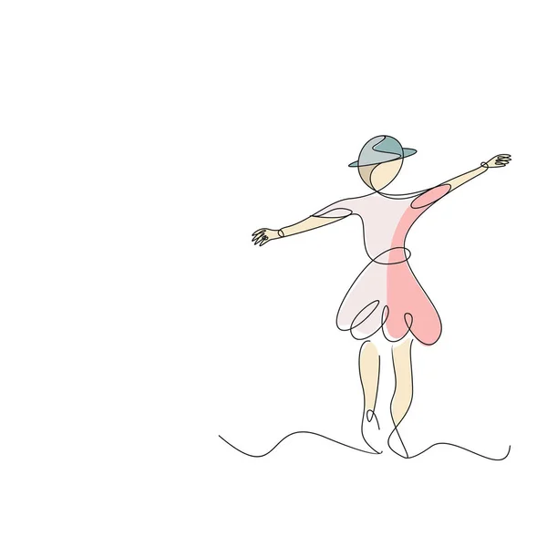 Jeune belle danseuse de ballet en illustration vectorielle — Image vectorielle