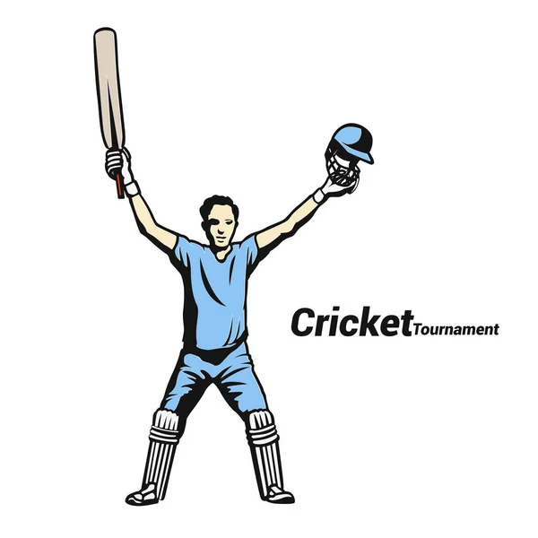 青いベクトル図にクリケット勝利 — ストックベクタ