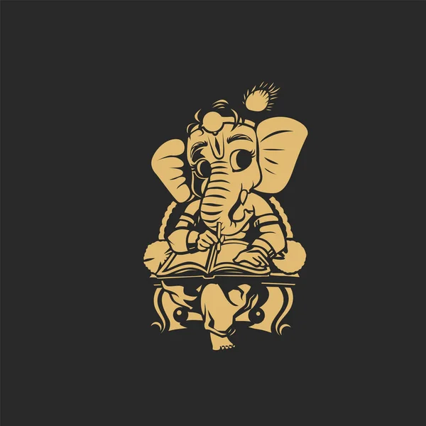 Illustrazione vettoriale Golden Ganesha . — Vettoriale Stock