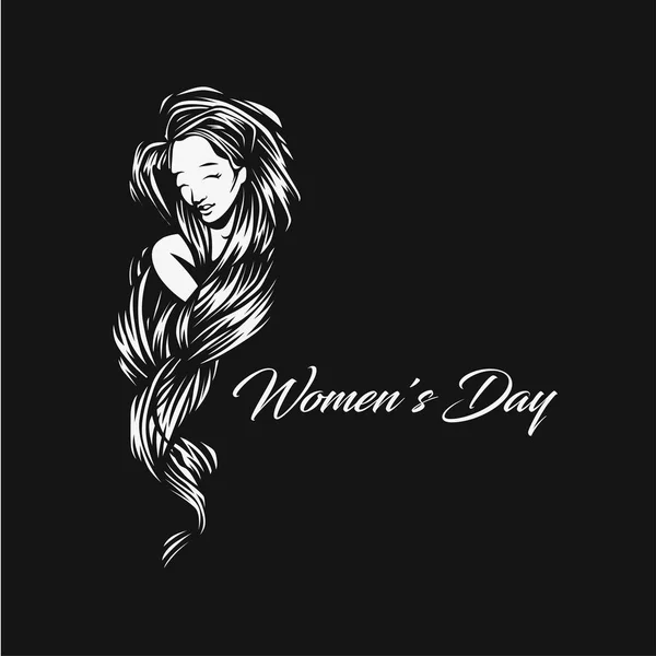 Logotipo mínimo del diseño de ilustración vectorial del día de las mujeres . — Vector de stock