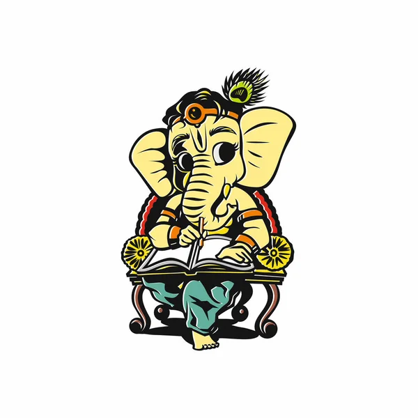 Señor ganesh vector ilustración . — Vector de stock