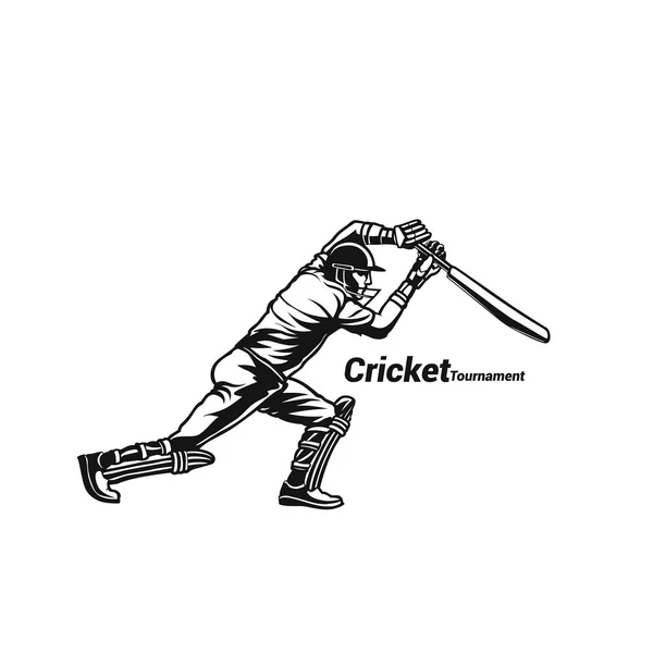 Kriketové hráče pálkař vektorová ilustrace design. — Stockový vektor