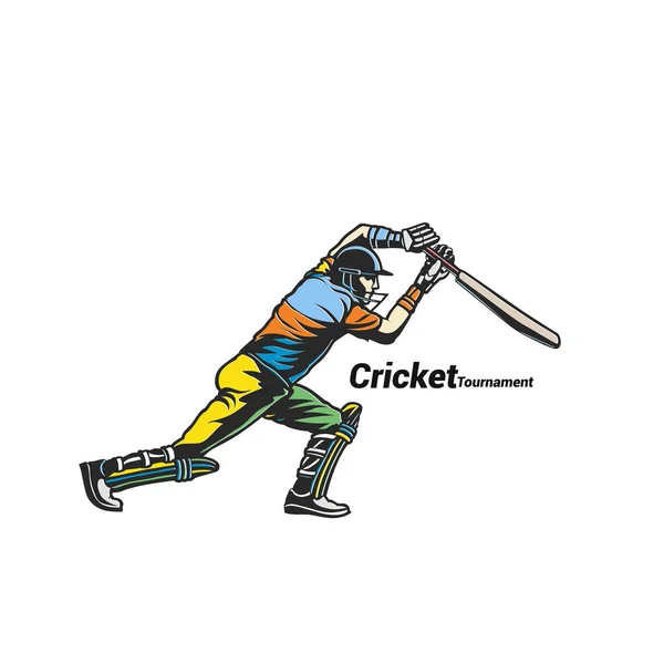 Cricket batsman vecteur illustration design . — Image vectorielle