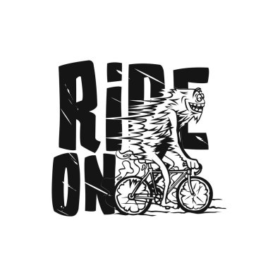 Yakışıklı delikanlı Bisiklet vektör çizim sürme.