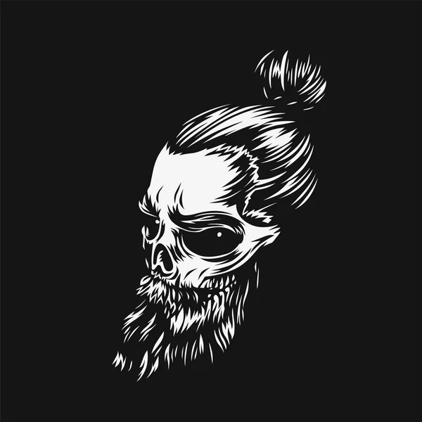 Impression crâne hipster pour illustration vectorielle t-shirt . — Image vectorielle