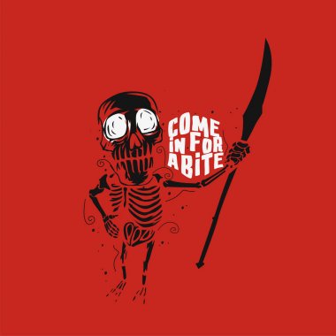 Halloween iskelet vektör çizim.