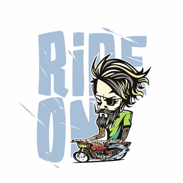 En man rider bike vektor illustration design. — Stock vektor