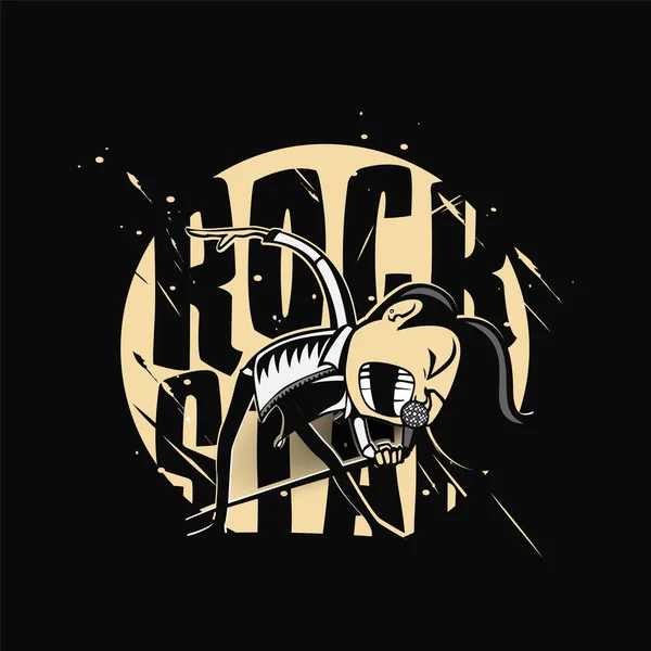 Minimale logo van rock sterren vector illustratie ontwerp. — Stockvector