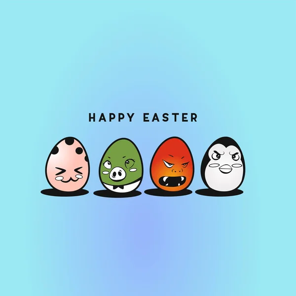 Lindos huevos de Pascua vector ilustración diseño . — Archivo Imágenes Vectoriales