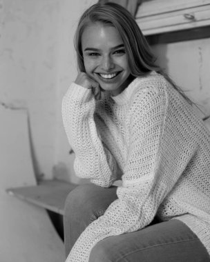 Güzel bir kadının portresi.