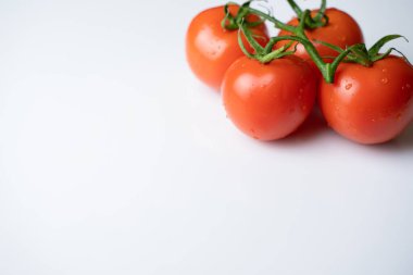 Kırmızı domatesler hala sarmaşıkta.