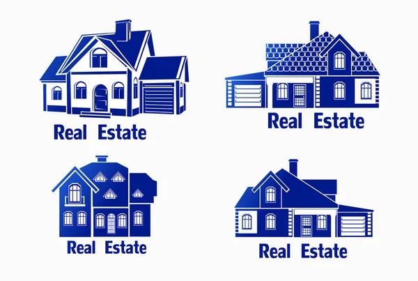 Conjunto de iconos vectoriales Real Estate.Vector iconos de la arquitectura, urbano — Archivo Imágenes Vectoriales