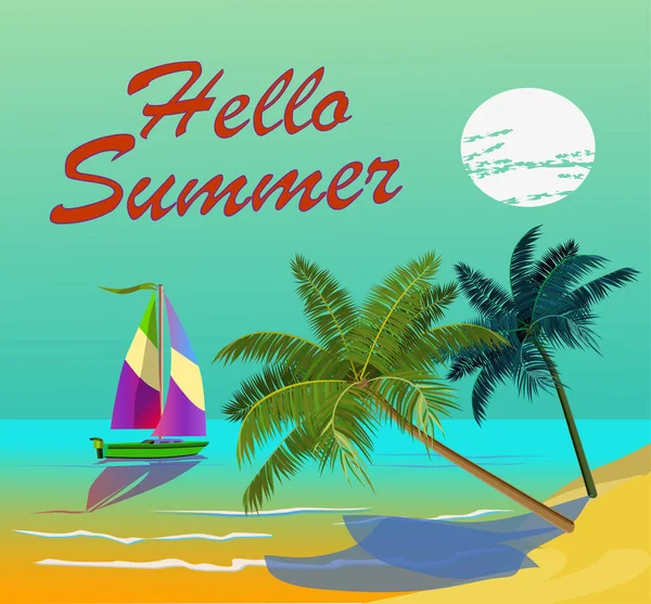 Vector Banner Summer Vacation Travel Design — Stock Vector